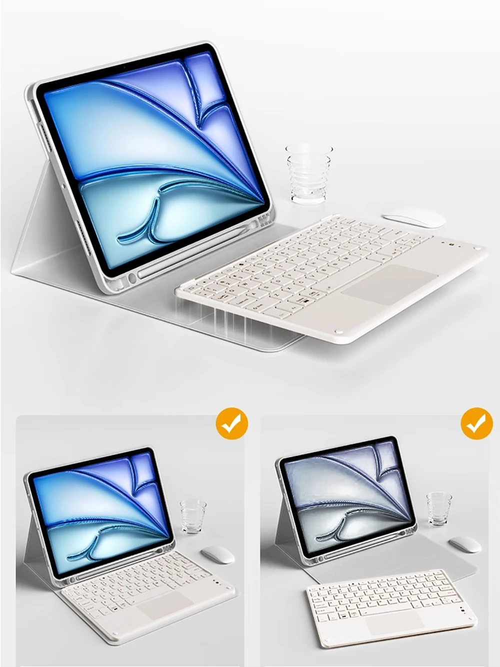 Teclado inalámbrico ratón mágico para iPad Pro 13 11 funda M4 M2 2024 Air 13 11 5/4 2 10,2 9th/8/7 generación teclado Bluetooth - Imagen 3