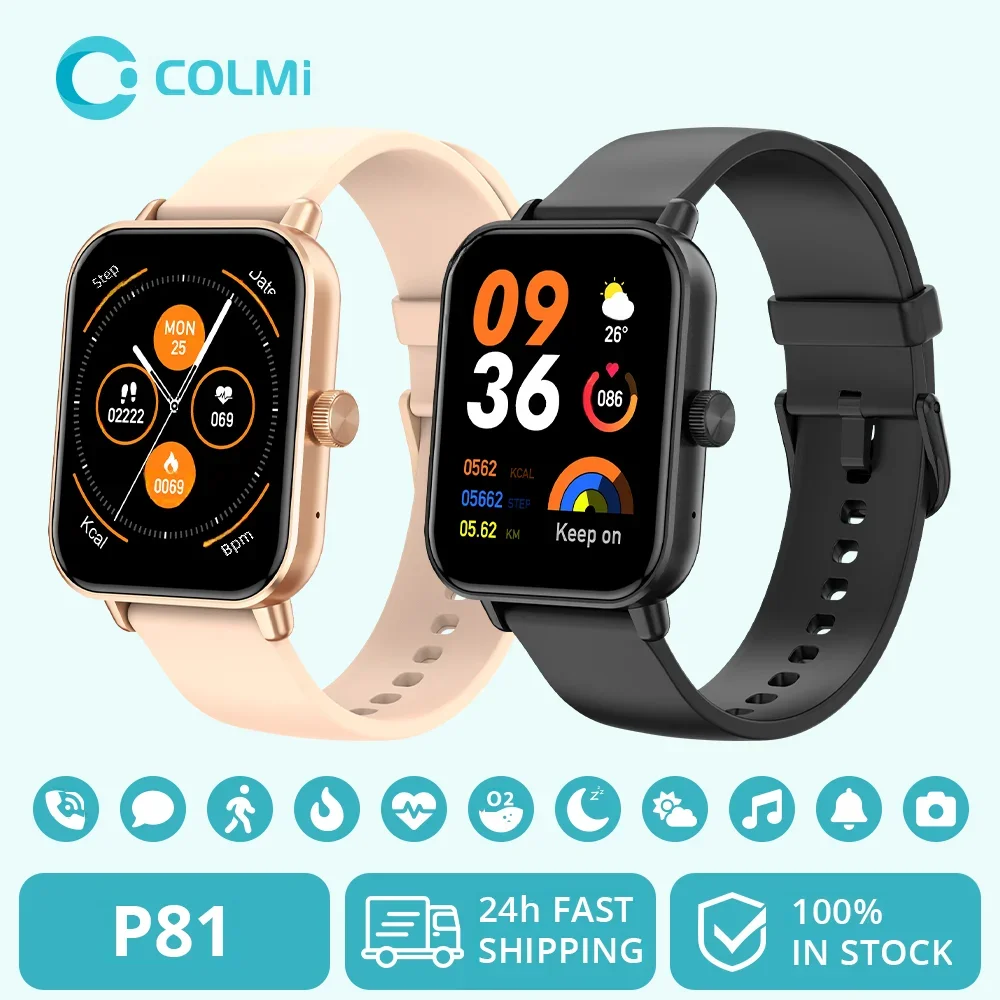 Reloj inteligente COLMI P81 con llamadas de voz, pantalla Ultra de 1,9 pulgadas, Monitor de salud 24H, más de 100 modos deportivos, reloj inteligente Bluetooth para hombres y mujeres