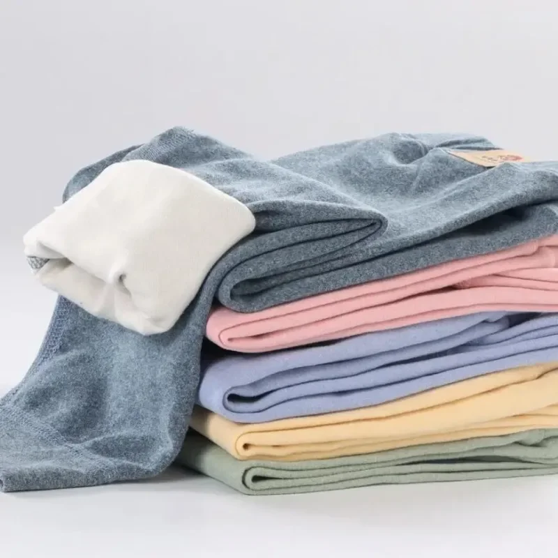 Pantalones cálidos de lana de talla grande para niños y niñas, mallas de terciopelo de invierno, pantalones básicos para bebés, Calzoncillos largos gruesos - Imagen 4