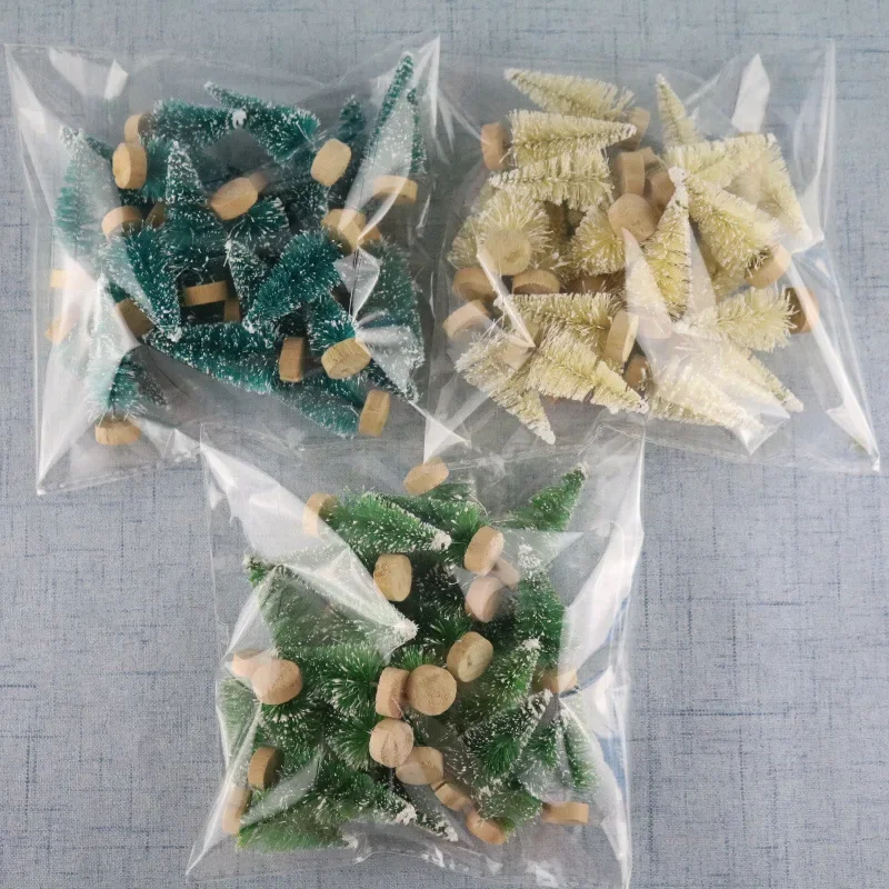 Figuras en miniatura de árbol de Navidad Artificial, suministros para manualidades, fiesta de Navidad, oficina, escritorio, árbol de Navidad decorativo para el hogar, 12 Uds. - Imagen 4