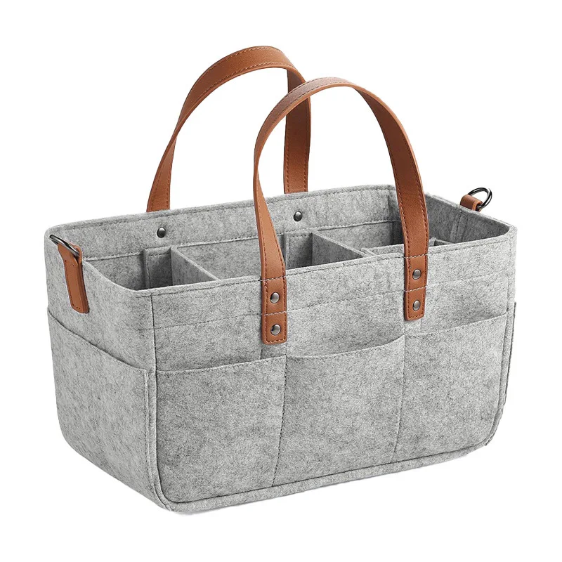 Bolsa organizadora para pañales de bebé, bolsa con soporte portátil, mesa de cambio y caja de almacenamiento de artículos esenciales para guardería de coche, bolsa de pañales para bebé ba - Imagen 4