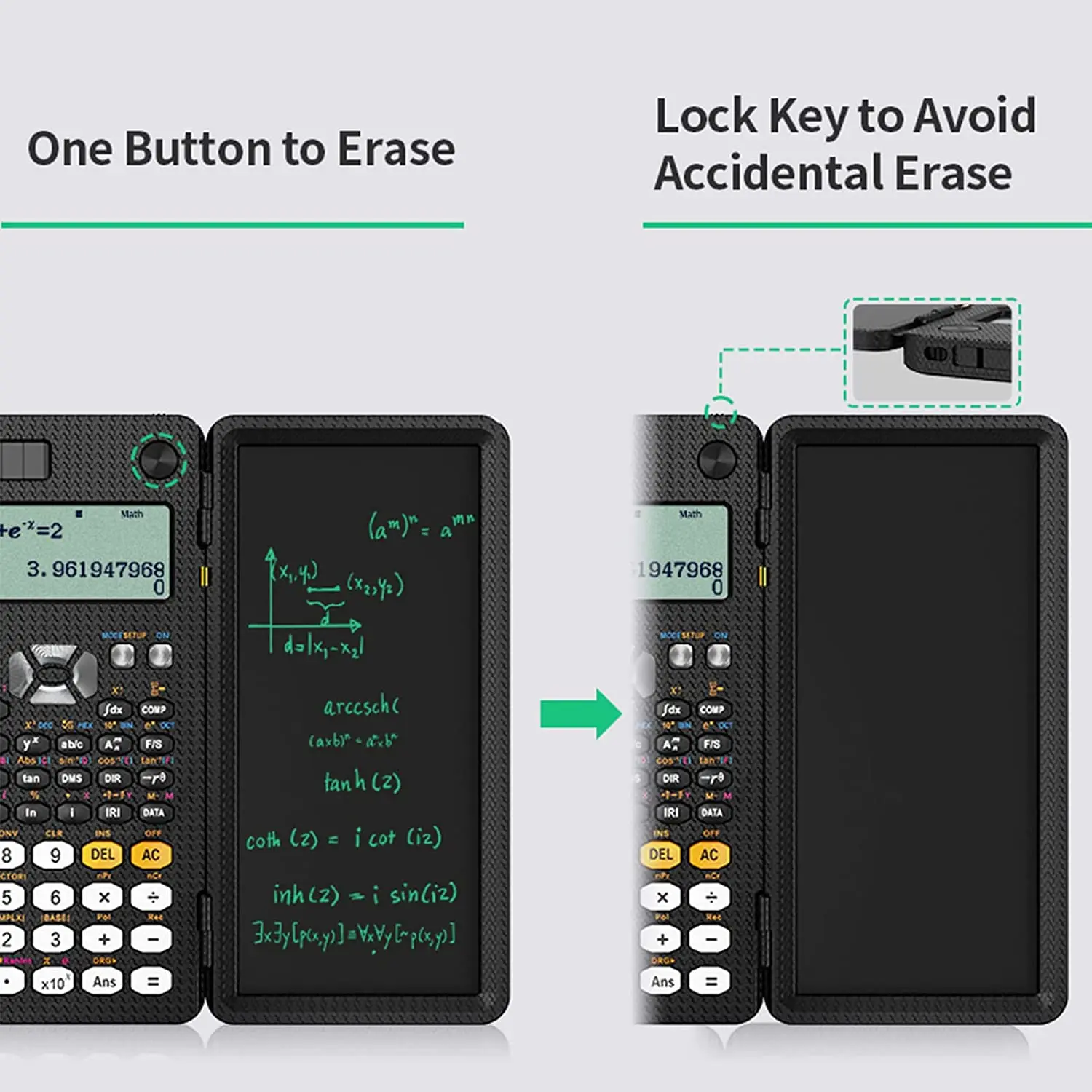 Calculadora Científica Solar con bloc de notas LCD, 417 funciones, calculadora plegable portátil profesional para estudiantes, 991ES actualizado - Imagen 5