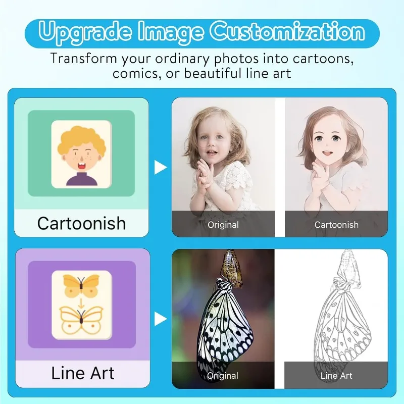 Mini impresora de pegatinas, impresora térmica sin tinta, impresora Bluetooth de bolsillo para regalo de Navidad de Halloween para fotografía, Memo Impressora - Imagen 6