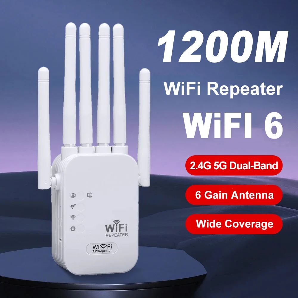 Repetidor WiFi inalámbrico de 1200Mbps extensor de rango WIFI amplificador de señal WiFi 2,4G 5G red de doble banda 802.11ac enrutador amplificador WiFi - Imagen 8