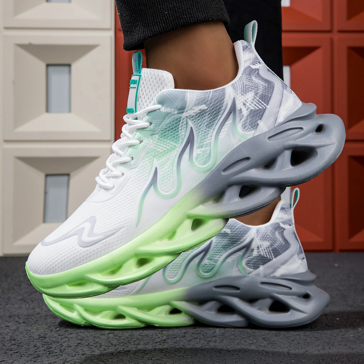 2025 zapatillas para correr Unisex para hombre y mujer, zapatillas de tenis suaves y planas cómodas y transpirables de malla ligera, zapatillas de deporte con cordones para verano para hombre - Imagen 5