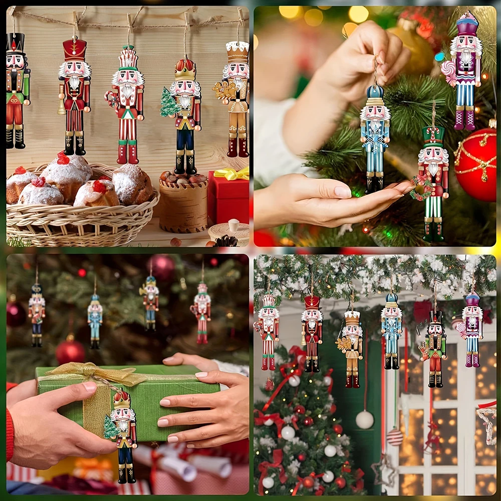 Juego decorativo de madera Cascanueces de 12 piezas: regalo de Navidad, decoración de fiestas y decoración del hogar - Imagen 3