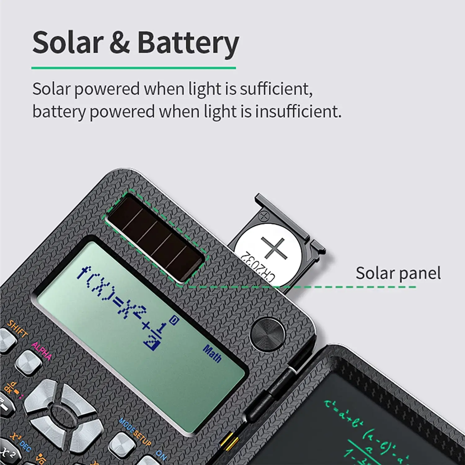 Calculadora Científica Solar con bloc de notas LCD, 417 funciones, calculadora plegable portátil profesional para estudiantes, 991ES actualizado - Imagen 7
