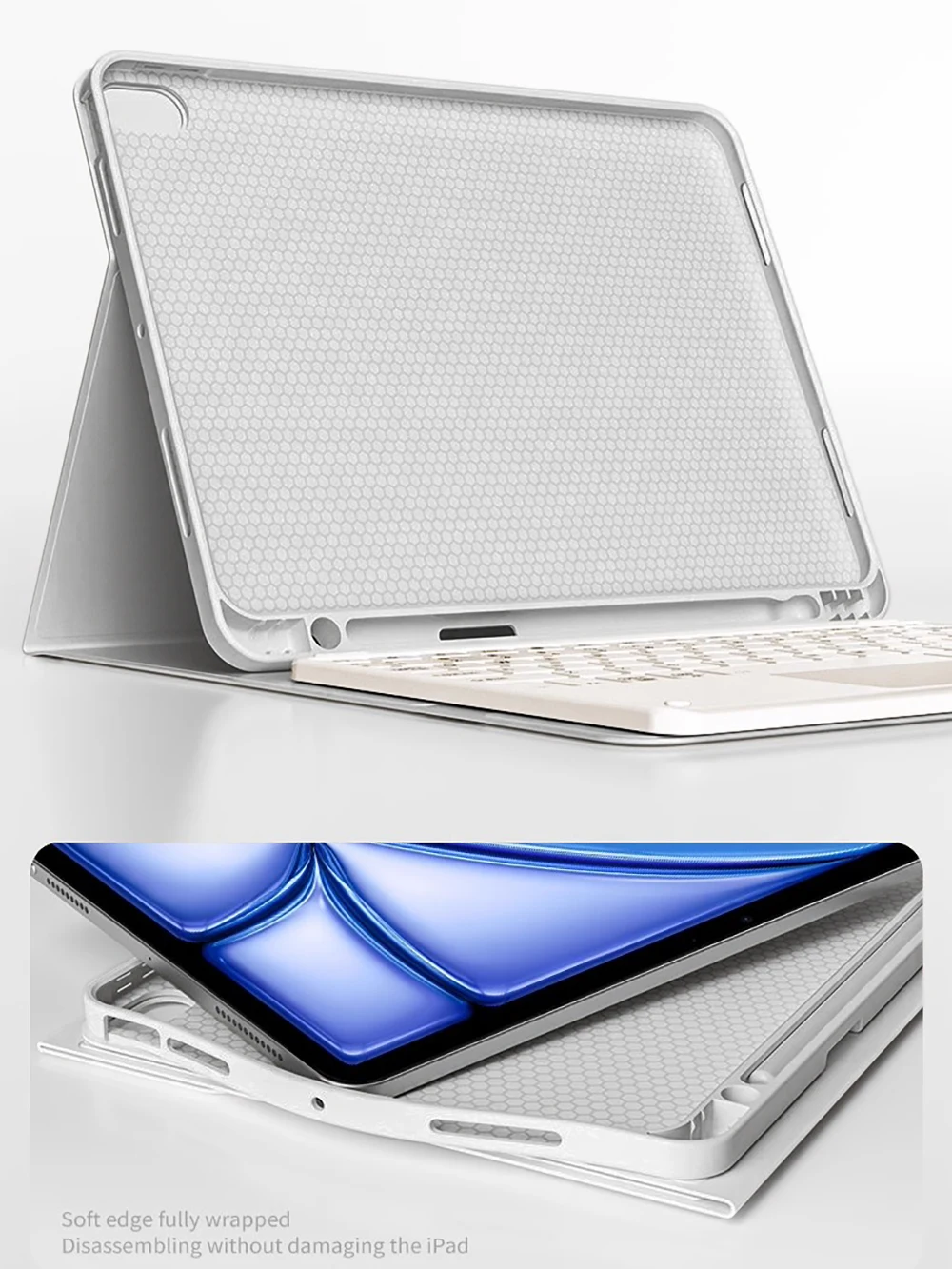 Teclado inalámbrico ratón mágico para iPad Pro 13 11 funda M4 M2 2024 Air 13 11 5/4 2 10,2 9th/8/7 generación teclado Bluetooth - Imagen 4