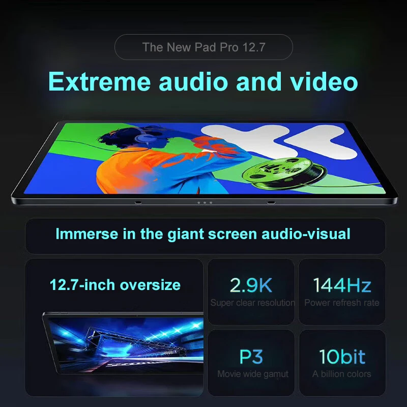 Lenovo-XIAOXIN Pad Pro12.7 2025, entretenimiento, oficina, aprendizaje, juego, tableta, Super interconexión Tianji 8300, 2,9 k, 144Hz, gris - Imagen 4