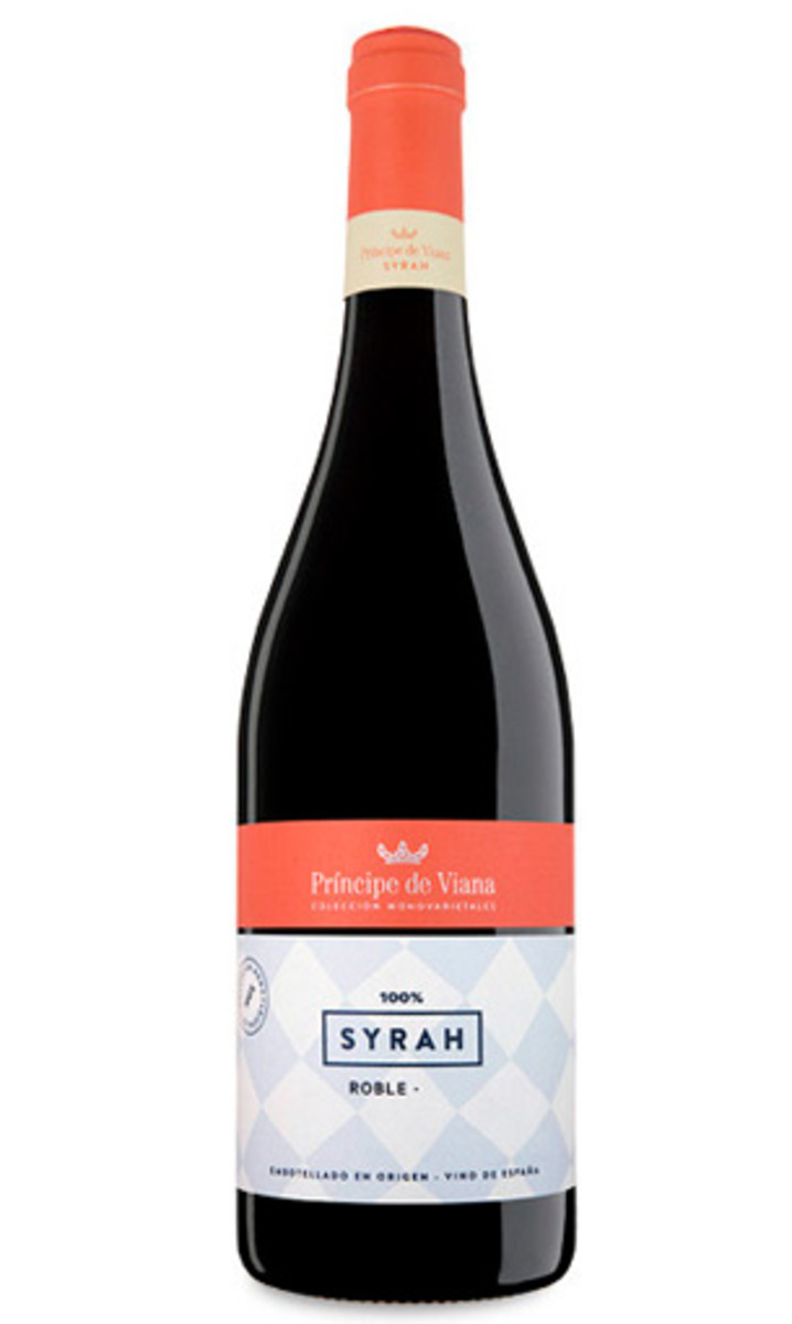 Vino tinto Príncipe de Viana Syrah botella de vidrio 75 cl